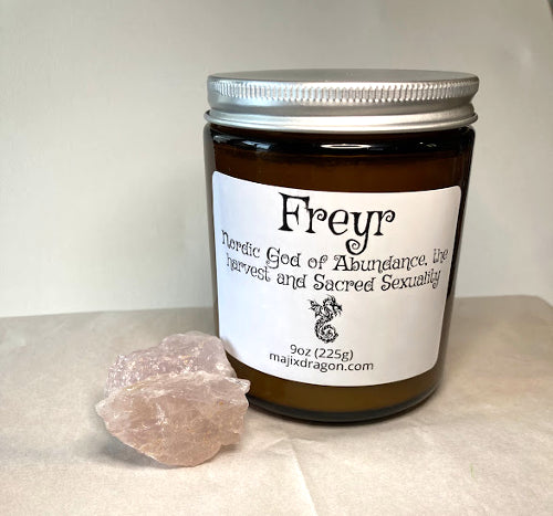 Freyr Hand-Poured Soy Amber Jar Candle -  Majix Dragon