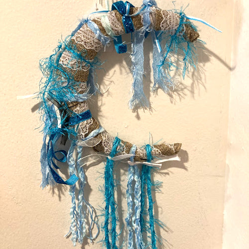 Handmade Blue Moon Tassel Wall Hanging/Wreath
