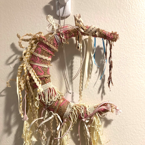 Handmade Moon Wall Hanging-Pink Tassels -  Majix Dragon