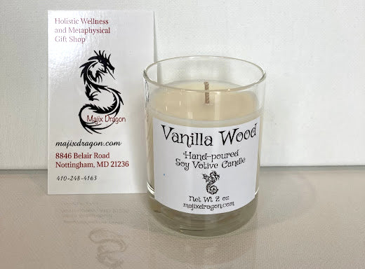 Vanilla Woods Hand Poured Soy Candle (Votive) -  Majix Dragon