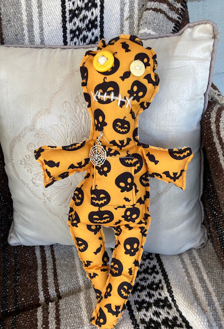 Halloween Handmade Poppit Orange with Black Pumpkin Fabric #1