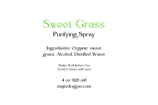 Sweet Grass Purifying Spray 4 oz -  Majix Dragon