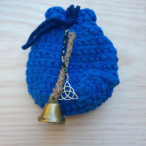 Krampus themed pouch in light blue with Triquetra -  Majix Dragon