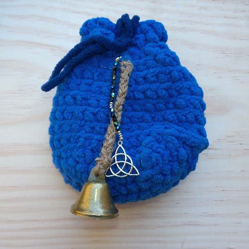 Krampus themed pouch in light blue with Triquetra -  Majix Dragon