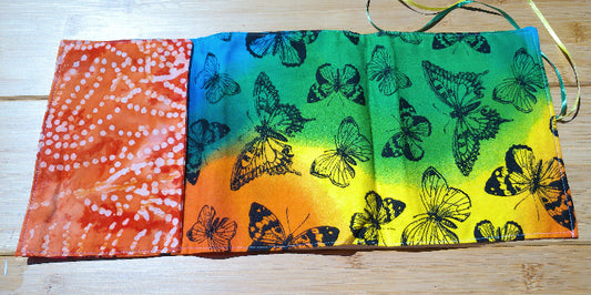 Tarot Card Holder Butterflies and Hippie Orange Pattern