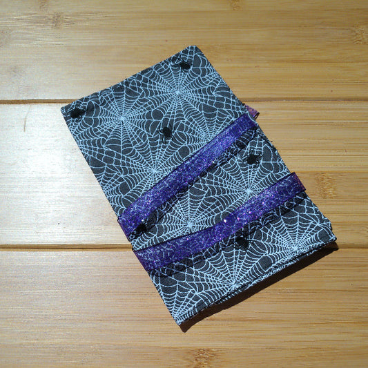 Tarot Card Holder, Spiderweb with sparkly purple cord -  Majix Dragon