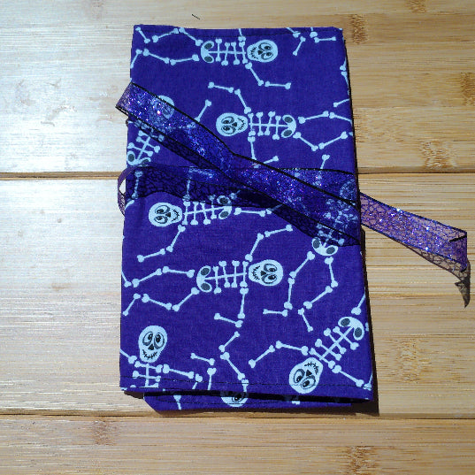 Tarot Card Holder, Skeletons, Purple Cord -  Majix Dragon