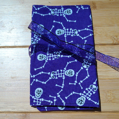 Tarot Card Holder, Skeletons, Purple Cord -  Majix Dragon
