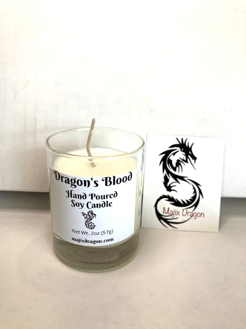 Hand-Poured Dragon's Blood Soy Votive Candle -  Majix Dragon