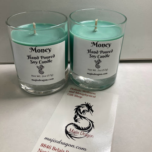 Hand-Poured Money Votive Candle -  Majix Dragon