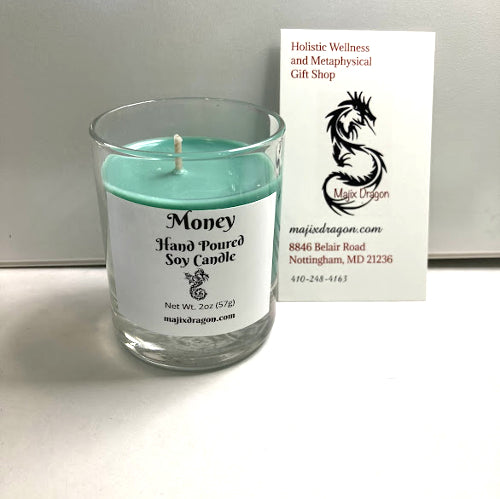 Hand-Poured Money Votive Candle -  Majix Dragon