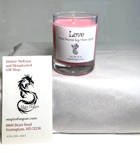 Love hand poured soy votive candle -  Majix Dragon