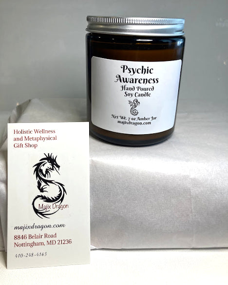 Psychic Awareness Amber Jar Candle -  Majix Dragon
